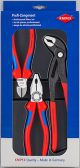 Set clesti, patent, sfic si cleste COBRA, KNIPEX Bestseller, 3 piese