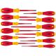 Set șurubelnițe cu cap subțire pentru electricieni WIHA SoftFinish VDE, 12 piese