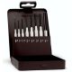 Set dornuri cilindrice cu manson de centrare, in cutie metalica, Rennsteig, 8 piese