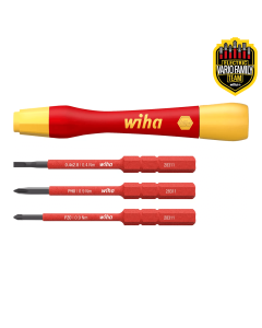 Set PicoFinish&reg; maner cu trei biti, izolati 1000 V, 4 piese, WIHA